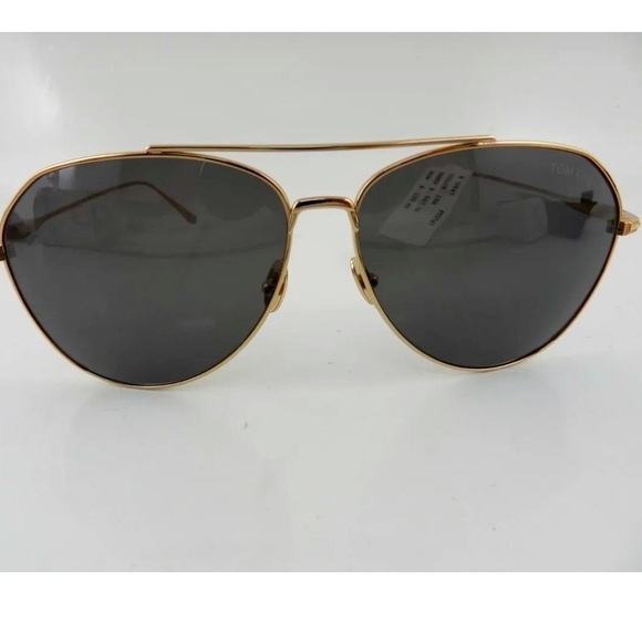 NWT TOM FORD SUNGLASSES FT0747 CYRUS W/TITANIUM ROSE GOLD FRAME GREY LENSES - Picture 1 of 6